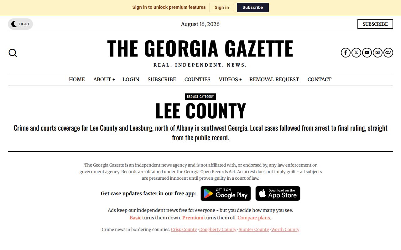 Unofficial Georgia Gazette Lee County page