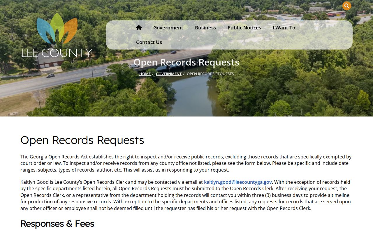 Lee County Sheriff booking record request routing and fees